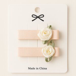 Peachy pink hair clips